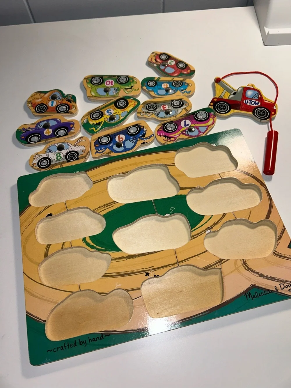 Melissa and Doug Tow Truck Magnetic Car Game Puzzle Ages 3+